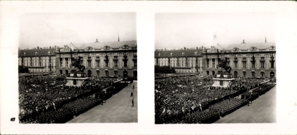 Stereo Raumbild Foto "Großdeutschlands Wiedergeburt" Nr. 47, Wien, 1. Mai 1938