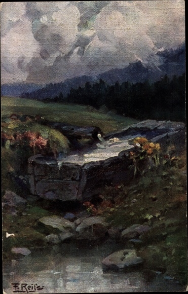 Artist PC Reiss, Fritz, Black Forest springs, horse troughs