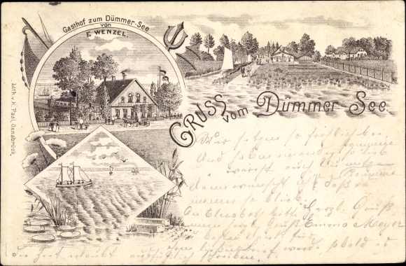 Litho Dümmer See, Gasthof zum Dümmer See