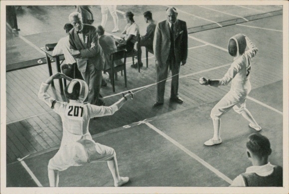 Collector's card Olympics 1936, fencing, Hedwig Haß, Thea Keller
