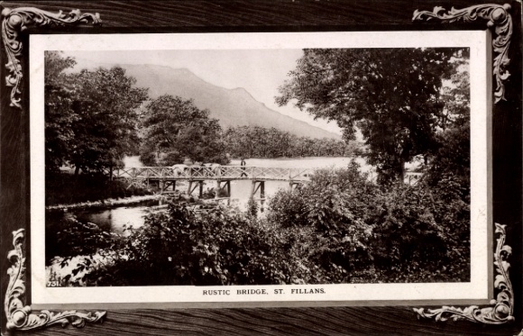 Postcard Saint Fillans Perthshire Scotland, rustic bridge