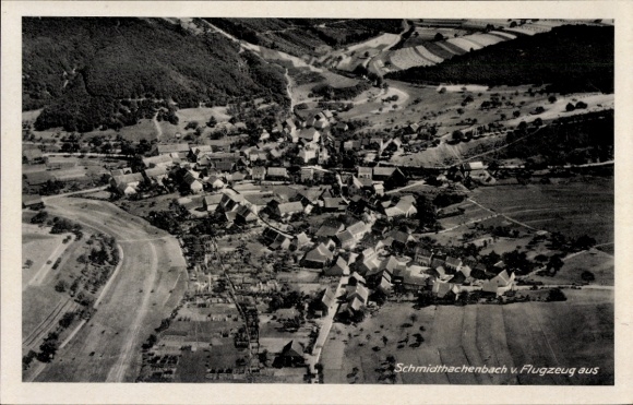 Postcard Schmidthachenbach Rhineland-Palatinate, aerial photograph
