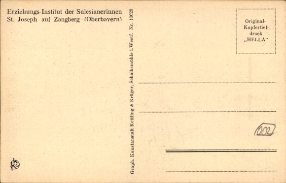 Postcard Zangberg in Upper Bavaria, Educational Institute St. Joseph of the Salesian Sisters, arcades