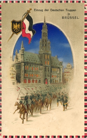 Stop against the light Postcard Brussels, Entry of the German troops, I WK