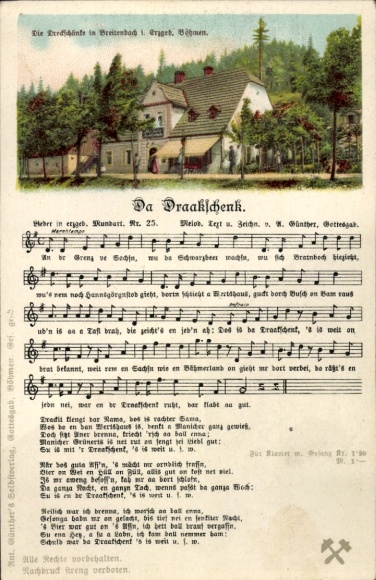 Lied Ak Günther, Anton, Da Draakschänk, Erzgebirgische Mundart Nr. 25, Dreckschänke Breitenbach
