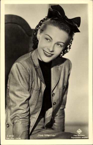Ak Schauspielerin Ilse Werner, Portrait, UFA, Autogramm