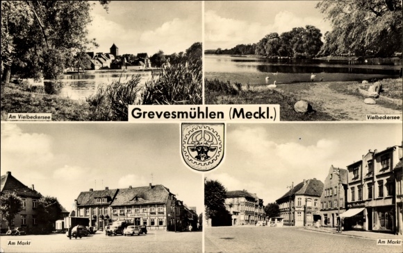 Postcard Grevesmühlen in Mecklenburg, Viel Beckensee, market,