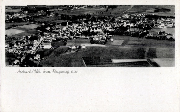 Postcard Aichach in Upper Bavaria Swabia, aerial photograph