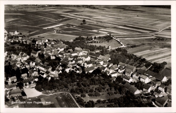 Postcard Birlenbach an der Lahn, aerial photograph