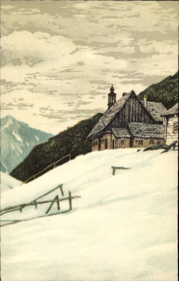 Artist Postcard Iwan, Friedrich, Giant Mountains Silesia, Bell House in Lurtzgrund