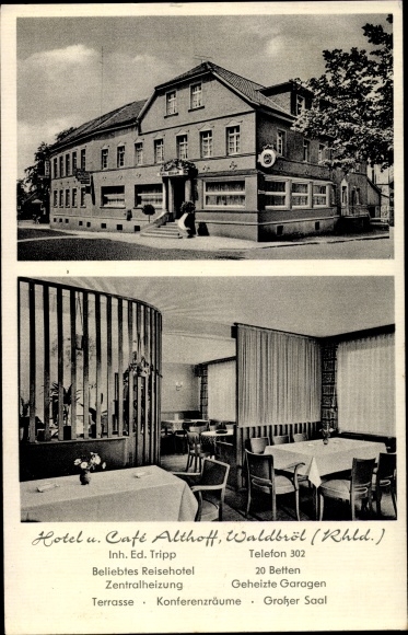 Postcard Waldbröl North Rhine Westphalia, Hotel Althoff, Ed. Trip, interior view
