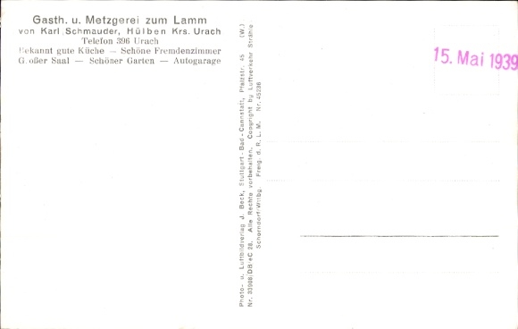 Postcard Hülben in the Swabian Alb, aerial photograph