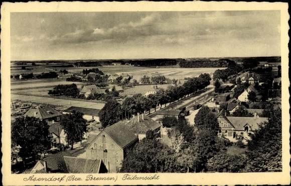 Postcard Asendorf district of Diepholz, partial view