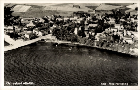 Ak Altefähr op Rügen, luchtfoto