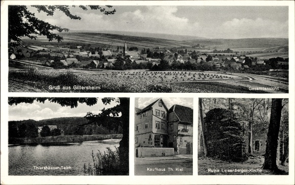 KP Gilersheim Katlenburg Lindau w Dolnej Saksonii, widok całkowity, Thiershäuser Teich, dom handlowy Kilonia