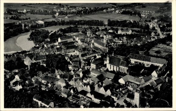 Postcard Landsberg am Lech Upper Bavaria, aerial photograph