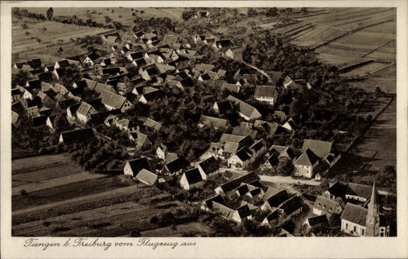 Postcard Waldshut Tiengen am Hochrhein, aerial photograph
