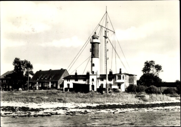 Postcard Kirchdorf Timmendorf Island of Poel Northwest Mecklenburg, At the harbor, lighthouse