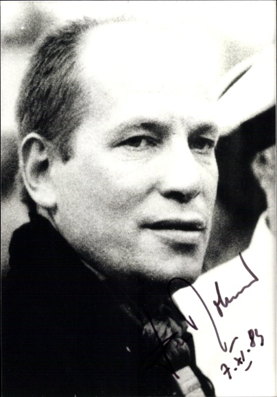 Postcard film director and actor Jürgen Roland, portrait, autograph