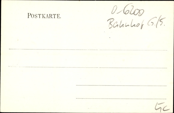Postcard Bad Salzungen in the Wartburg district, train station, platform, railway