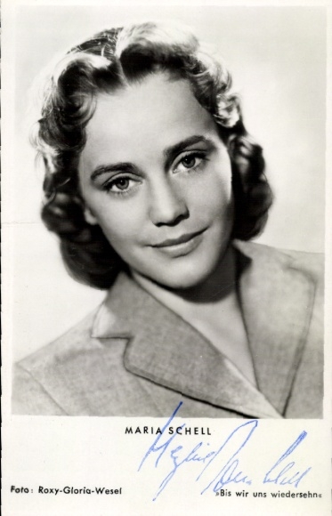 Ak Schauspielerin Maria Schell, Portrait, Bis wir uns wiedersehn, Autogramm