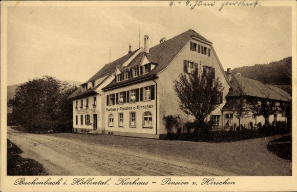 Postcard Buchenbach im Höllental Black Forest, Kurhaus Pension zum Hirschen