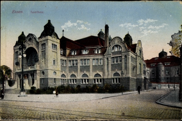Postcard Essen im Ruhrgebiet, hall building, exterior view