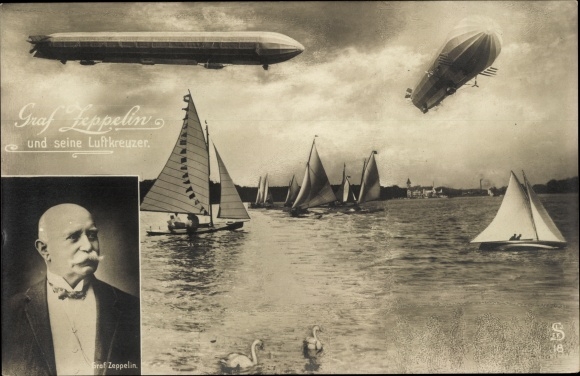 PC Ferdinand Graf von Zeppelin and his air cruiser, sailing yachts