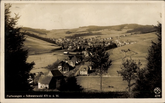 Ak Furtwangen im Schwarzwald,  Schwarzwald, 870 m ü. M., Landschaft, Häuser