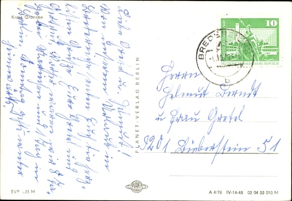 Postcard Bredereich Fürstenberg on the Havel, anglers on the Havel, Dorfstraße, lock