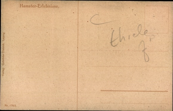 Artist PC Thiele, Arthur, hamster experiences, a critical moment, eggs, series 176/2