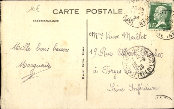 Postcard Yvetot Seine Maritime, la Caisse d'Epargne
