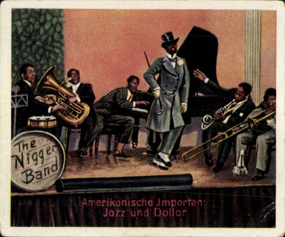 Obraz kolekcjonerski Okres powojenny nr 86, luty 1925 Amerykański import jazzu i dolarów, zespół murzyński
