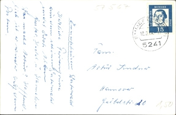 Postcard Daaden in the Westerwald, total view
