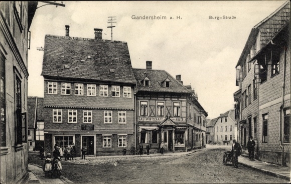KP Bad Gandersheim am Harz, Burgstraße, restauracja zum Adler, budynek handlowy AF Oeltzen