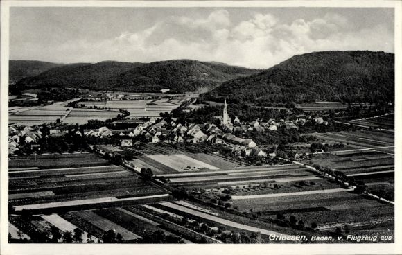 Ak Grießen im Klettgau Baden, Fliegeraufnahme