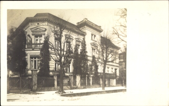 foto Ak Dresden Plauen ?, straatgedeelte, villa