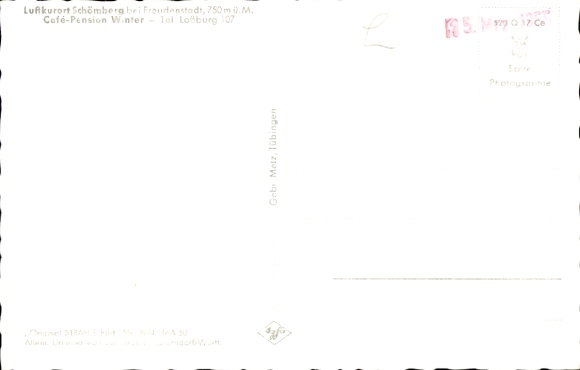 Postcard Schömberg in the Black Forest Württemberg, aerial photograph