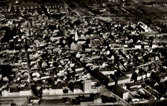 Postcard Frankenthal in the Palatinate, aerial photograph