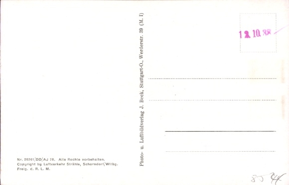 Postcard Riedheim Leipheim an der Donau Swabia, aerial photograph