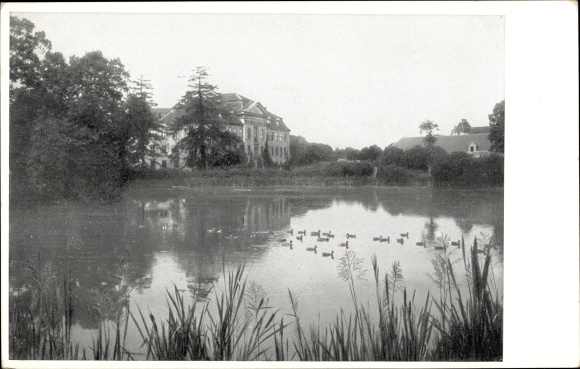 Ak Bartensleben Sachsen Anhalt, Schloss, Teich