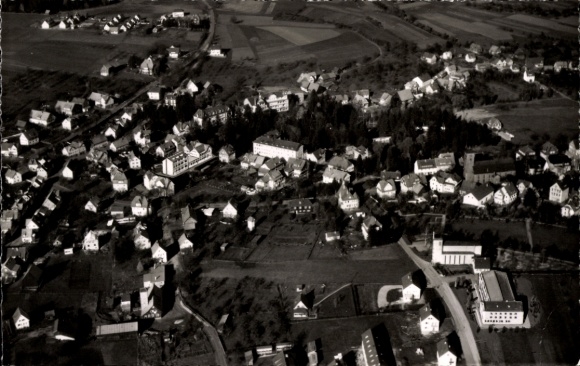 Postcard Schömberg in the Black Forest Württemberg, aerial photograph