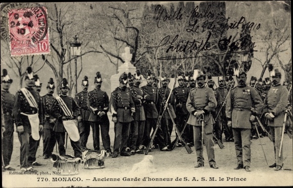 Postcard Monaco, Honor Guard of HSH the Prince, Ehrengarde