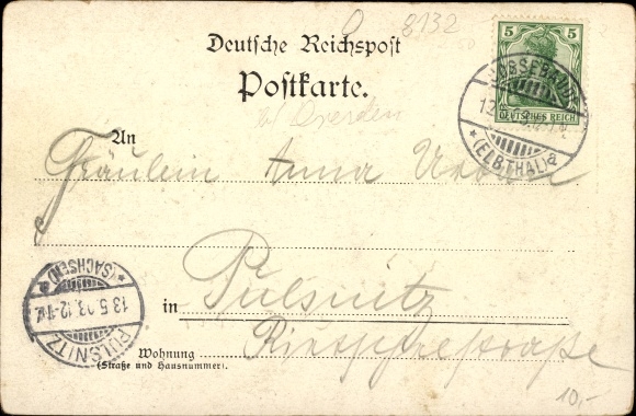 Chromo-Litho Dresden Cossebaude, Inn Liebeneck, tower