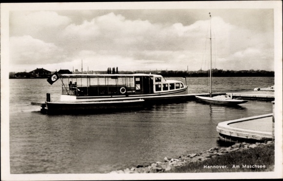 Ak Hannover in Niedersachsen, Maschsee, Motorboot