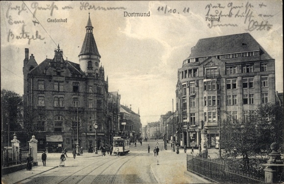 Ak Dortmund im Ruhrgebiet, Grafenhof, Straßenbahn