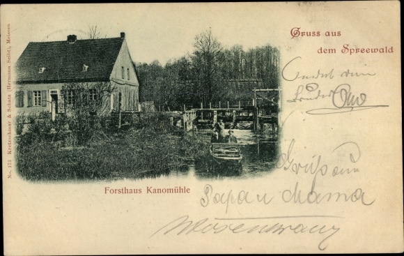 Postcard Kannomühle Alt Zauche Wußwerk in the Spreewald, forester&#39;s house