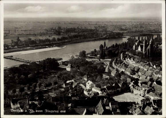Postcard Breisach am Oberrhein, aerial view of Breisach, Rhineland, city