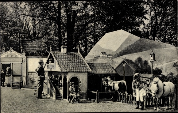 Postcard Schaefer&#39;s fairytale town of Lilliput, Pony, Lilliputians