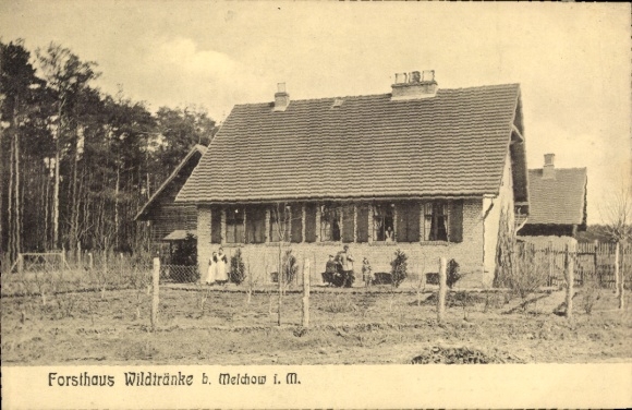 Postcard Melchow in der Mark, Forester's House Wildtränke